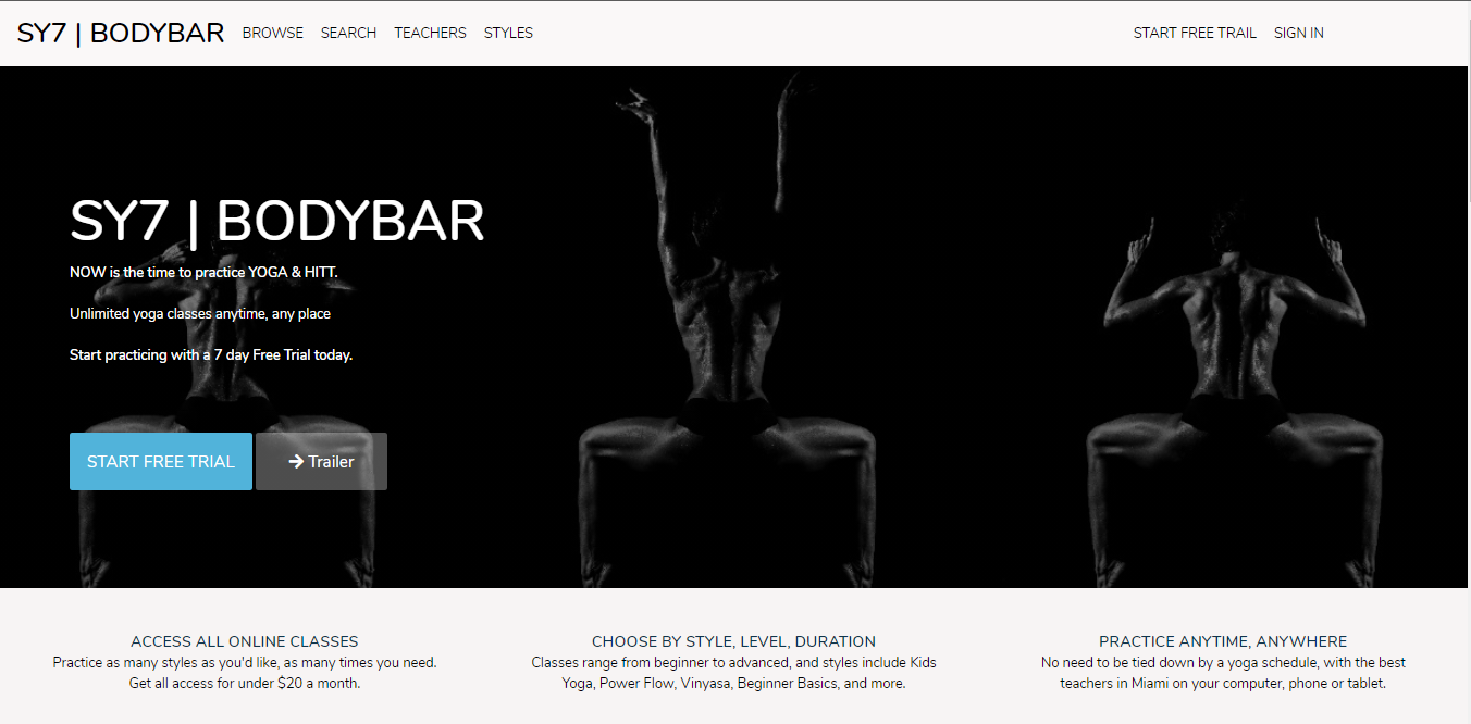Online Yoga App - SY7 BODY BAR